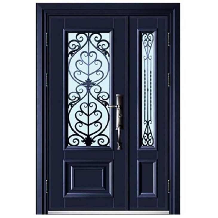 One And Half Aluminum Art Glass Door